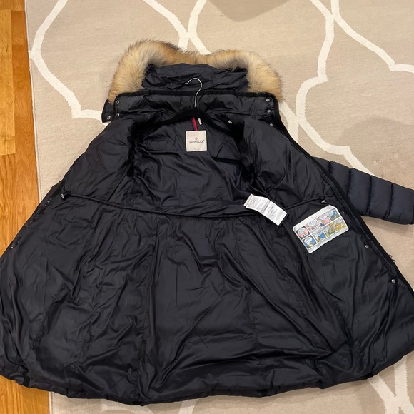 Moncler Hermifur Women’s Long Down Jacket with detachable hood Size 1 - Picture 3 of 10